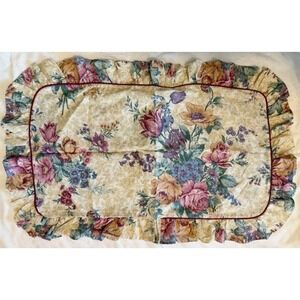 Pair of Floral Ruffled Pillow Shams Cottagecore Farmhouse, Dan River
